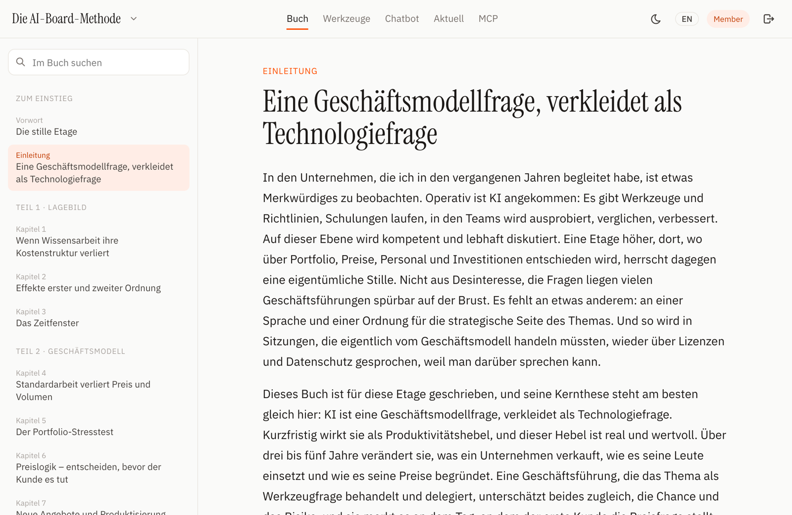 Der Reader: das ganze Buch, durchsuchbar, auf jedem Gerät.